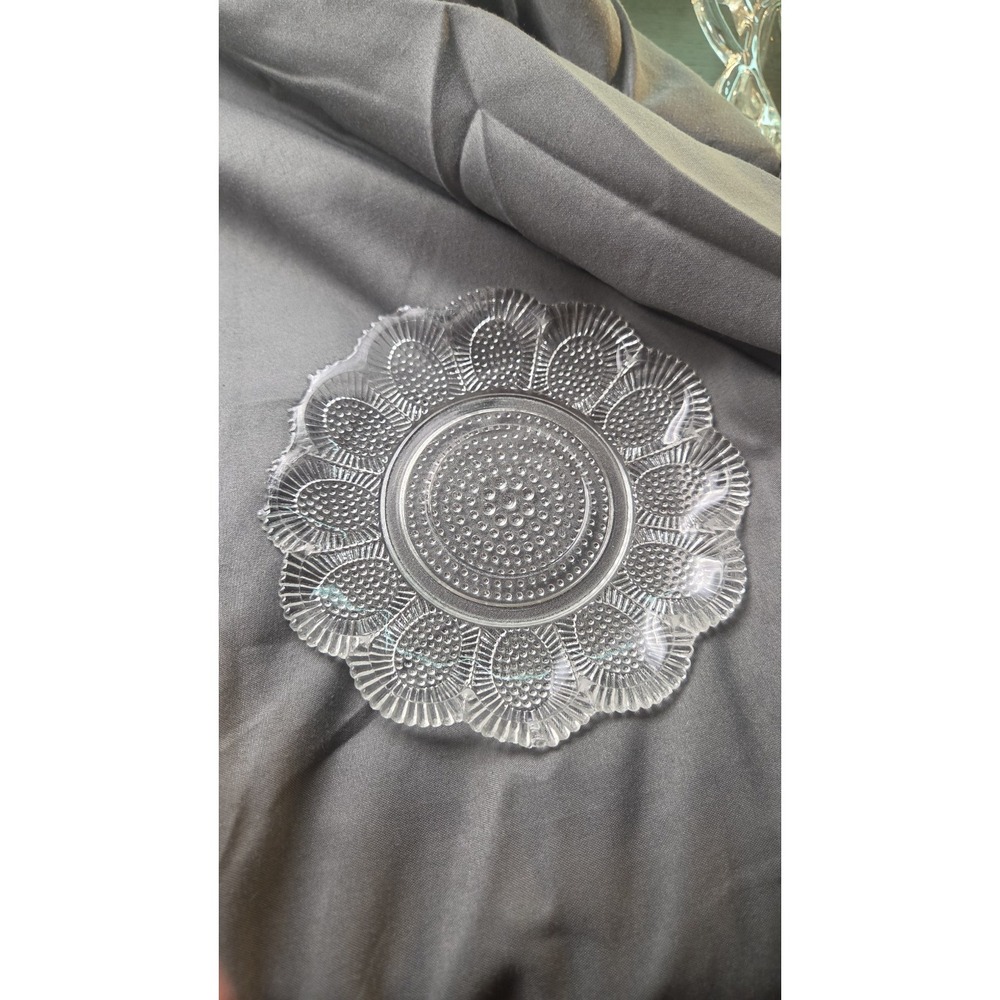 Vintage Indiana Glass Thumbprint Hobnail 5-3/4" Saucer. Has chip in one place